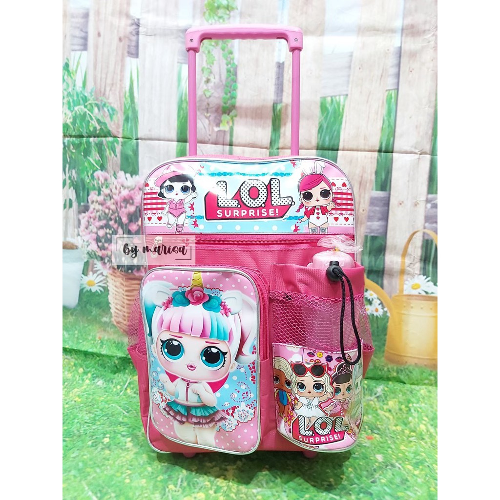 Tas Ransel Troli L0L Anak Perempuan Paud TK Dan SD Free Botol