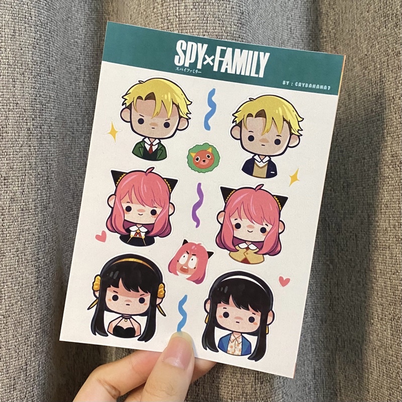 

Sticker sheet SpyXFamily Anime simple kisscut