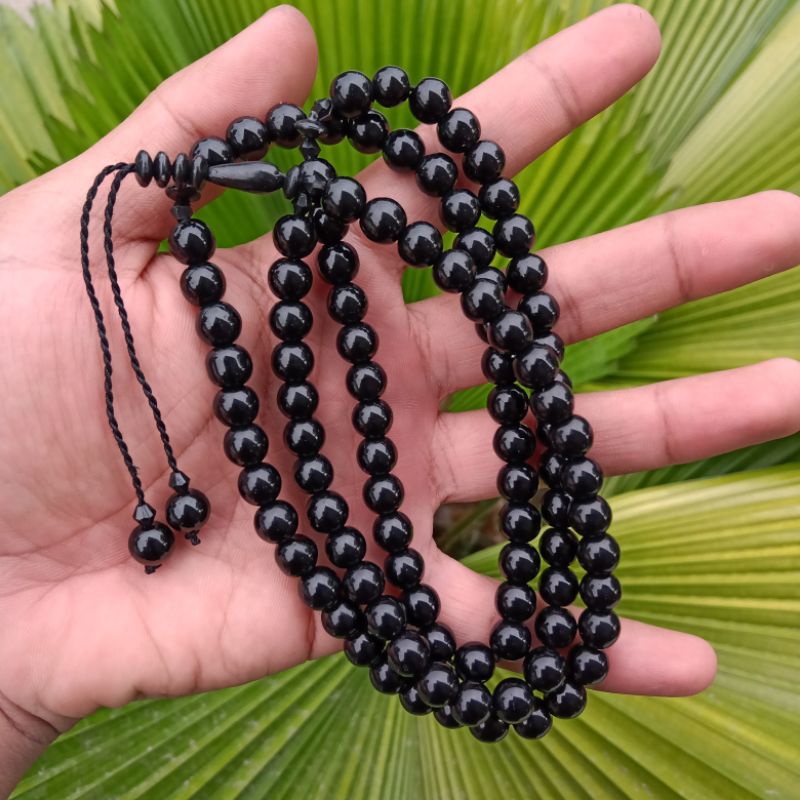 Tasbih Batu Black Jade Size 6mm/8mm