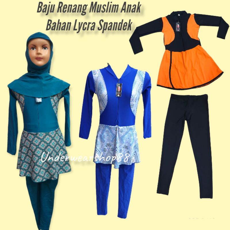 Baju Renang Muslim Anak Tanggung/Baju Renang Muslim Bahan Lycra Spandek/Baju Renang Muslim Anak Murah