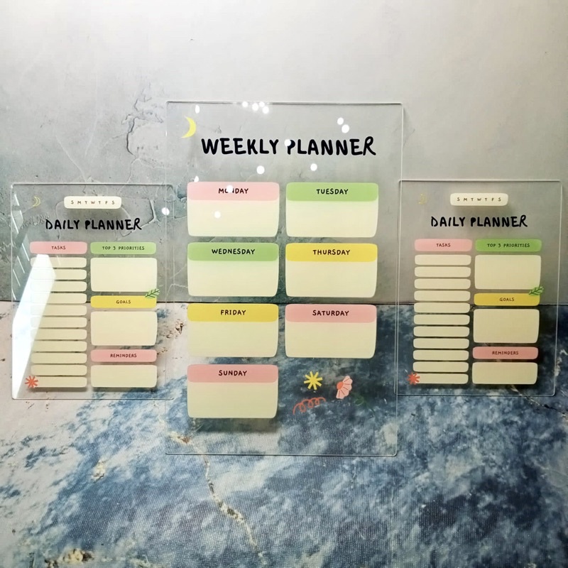

Custom Acrylic Planner Colorful Fancy Aesthetics Daily Weekly Todolist ver4
