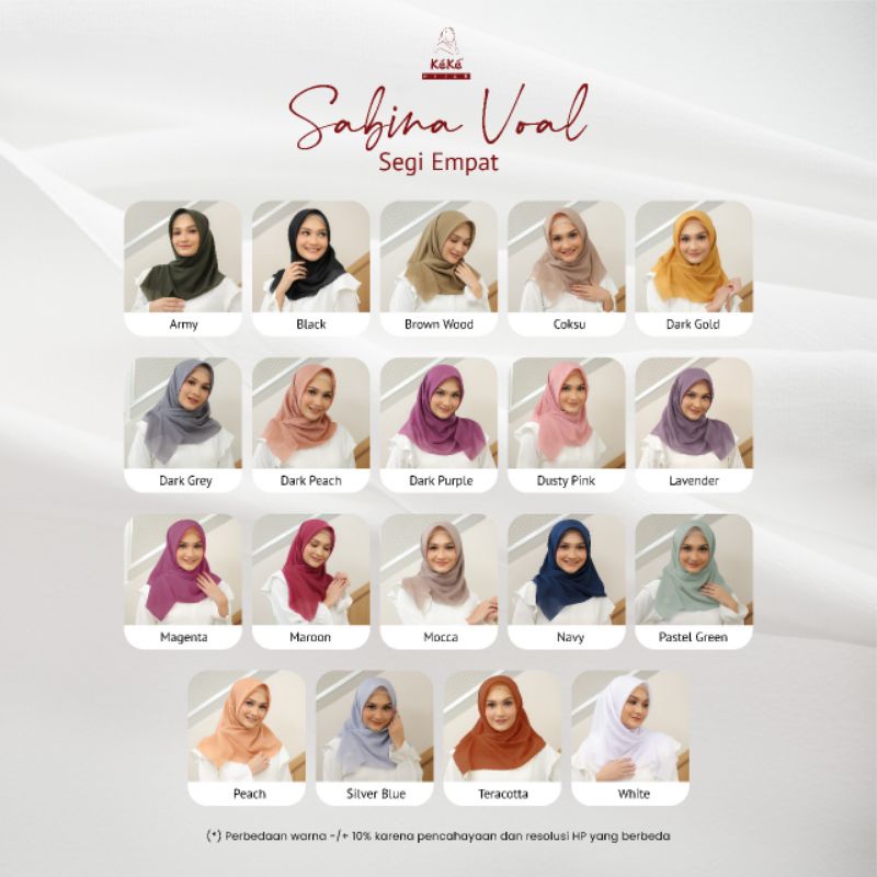 Jilbab Keke Segi Empat ~ Sabina Voal ~