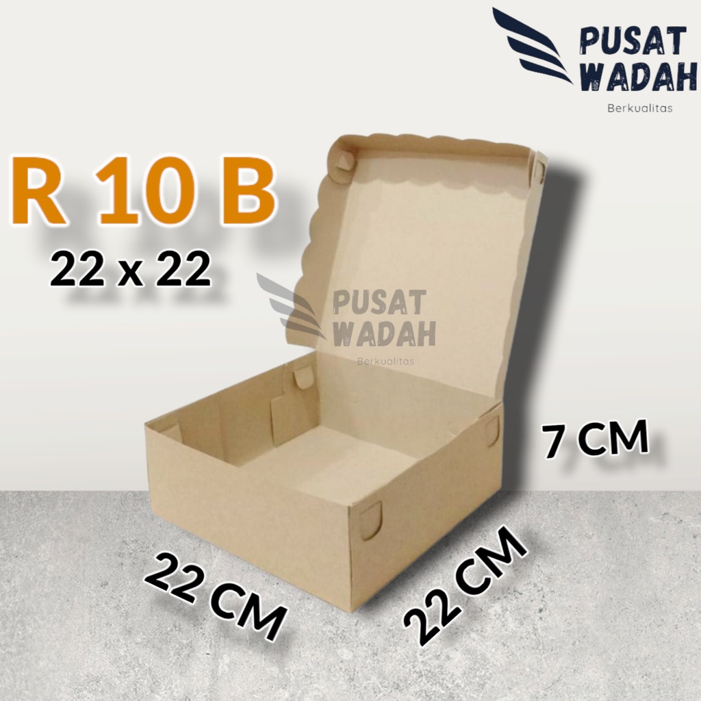 Kardus coklat r10b 22 x 22 cm tebal 350 gsm dus nasi kotak