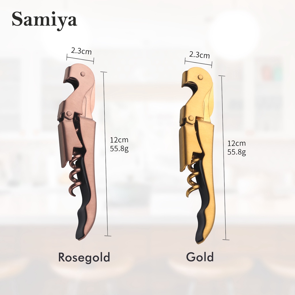 pembuka botol wine beer / corkscrew wine bottle opener color / pembuka botol warna rosegold gold / kitchenware home decor