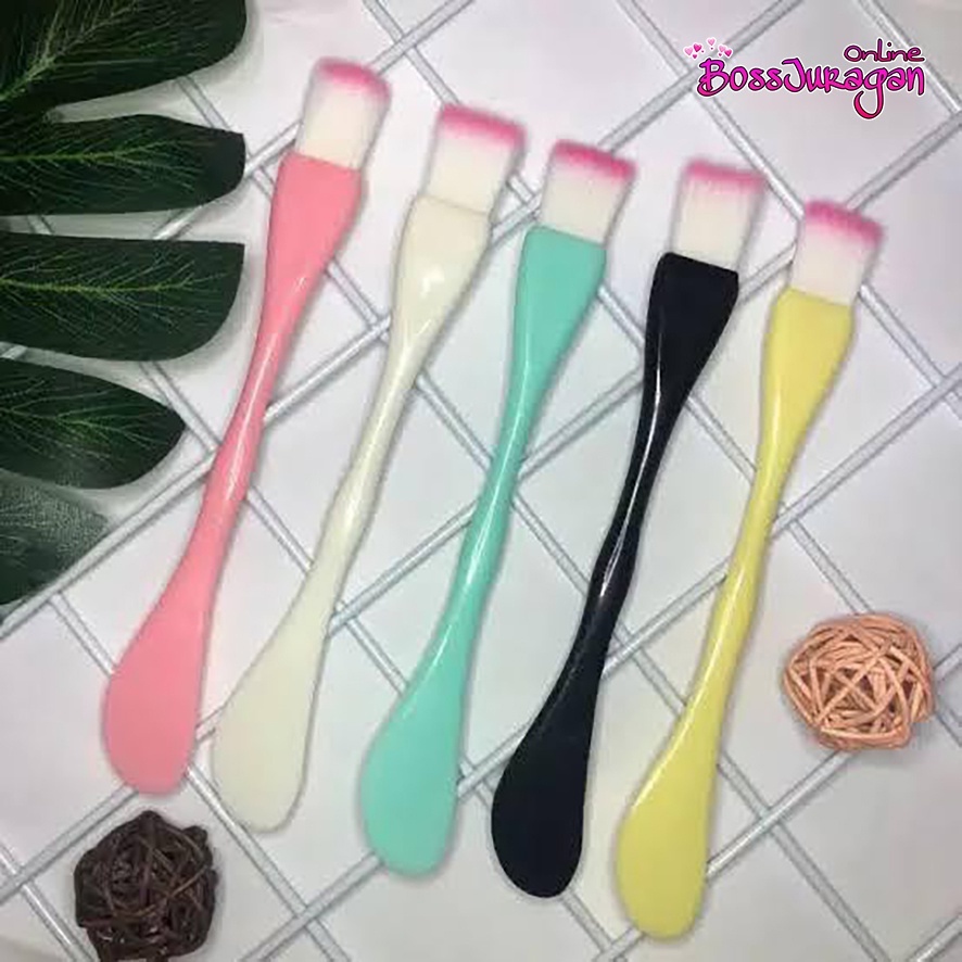 (BOSS) Kuas Spatula Masker 2in1 - Kuas Makser Wajah 2in1 - Kuas Masker + Spatula (2in1)