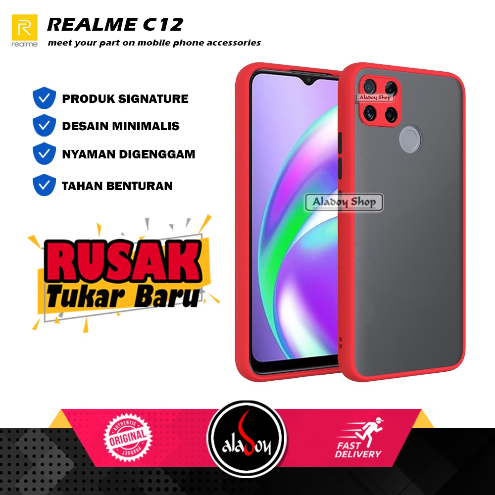 Case Realme C12 Hard Case AERO Protection Camera Premium Casing