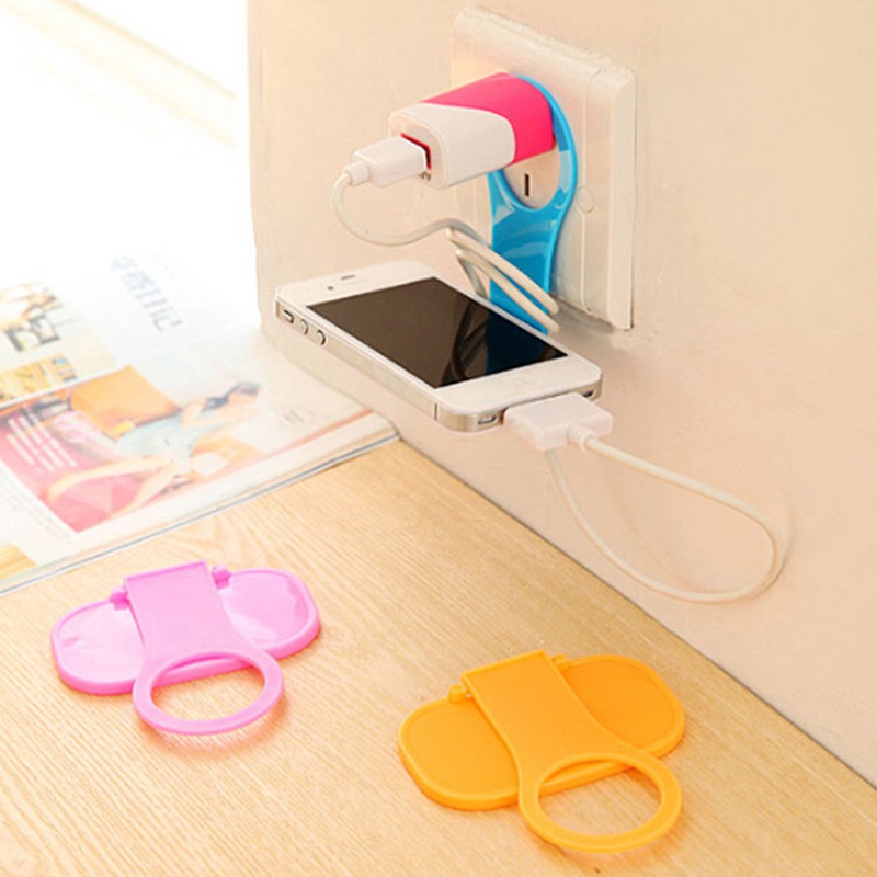 {LUCKID}Foldable Phone Holder Charger Cable Storage Charging Rack Wall Hang Holder