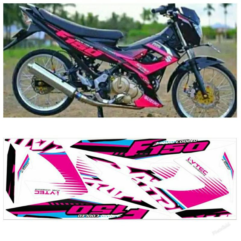 JUAL STIKER MOTOR SUZUKI SATRIA FU 150 NEW 2013 - 2015 STRIPING VARIASI LIST BODY / LIS COVER