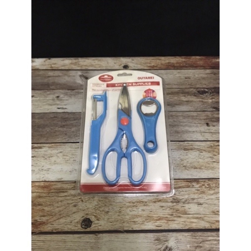 Gunting Set Dapur Plus Peeler 1 Set Isi 3