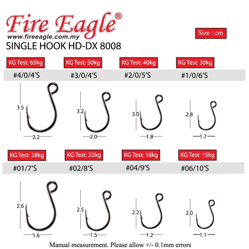 MATA KAIL SINGLE HOOK HEAVY DUTY FIRE EAGLE DX 8008