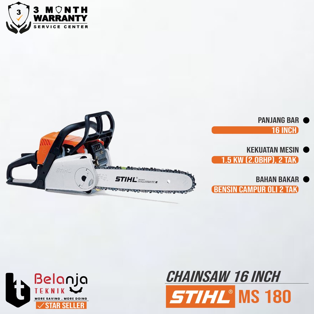 Jual Stihl Mesin Potong Kayu Ms 180 Chain Saw 16 Inch Chainsaw Ms180 Indonesia Shopee Indonesia