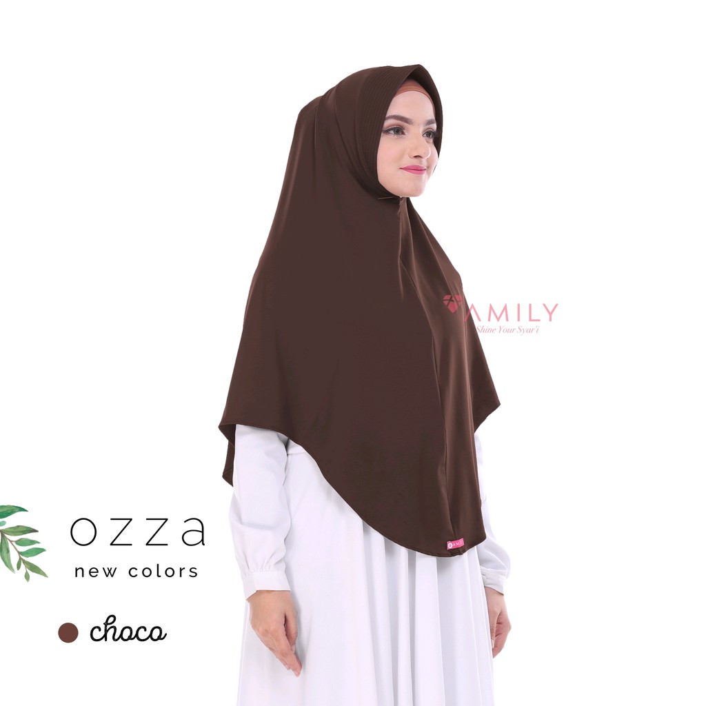 KERUDUNG INSTAN BERGO {OZZA} JILBAB SYARI ANTEM FASHION MUSLIM - [AMILY HIJAB] TERBARU BEST SELLER-Choco