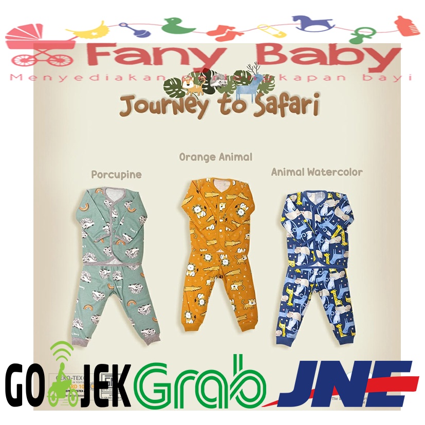 LIBBY SETELAN BAJU LENGAN PANJANG KANCING DEPAN CELANA PANJANG MOTIF( SML)