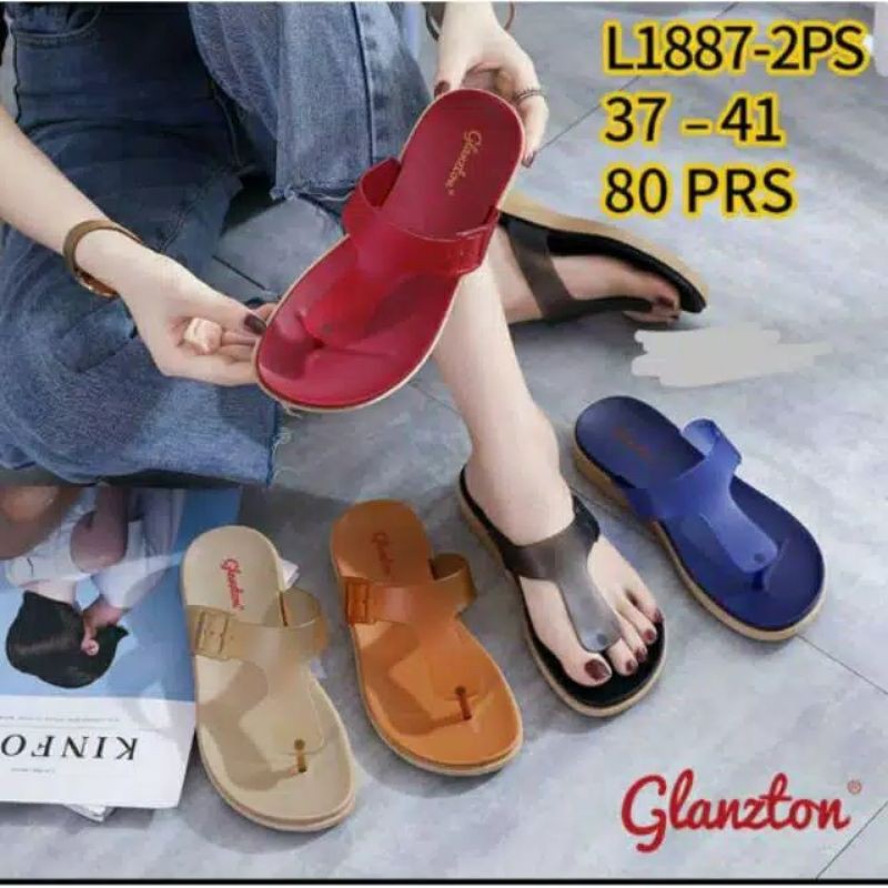SANDAL JEPIT WANITA KARET/SANDAL WANITA GLANZTON L1887A-2PS