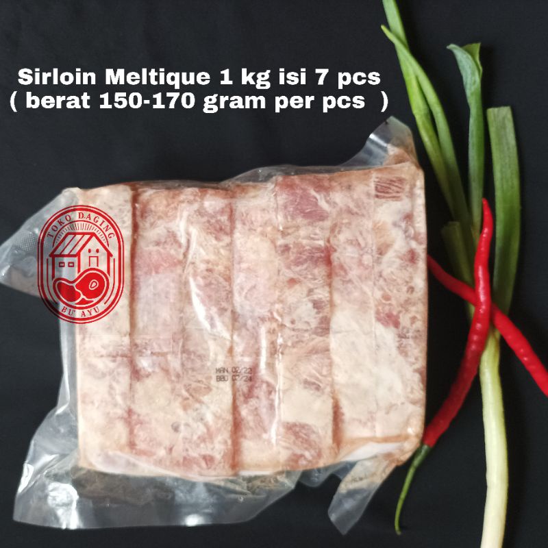 

Daging Sirloin Meltique / Meltik Wagyu Steak @1 kg Murah (isi 7 pcs)