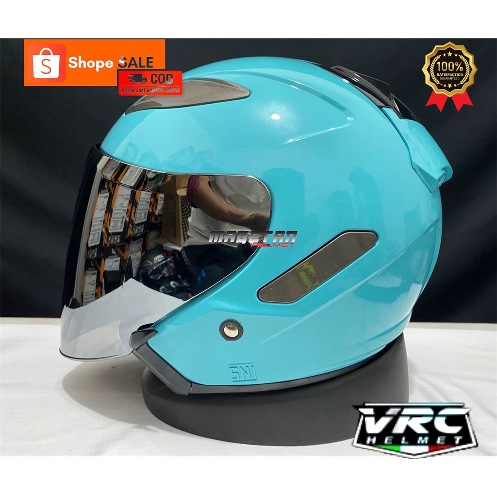 HELM VRC CENTRO SOLID/POLOS (paket ganteng spoiler)-tosca tanpa spoiler