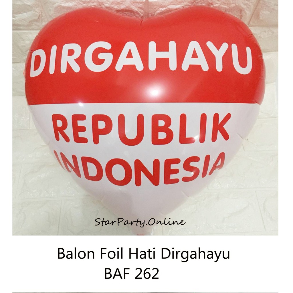 Balon Foil Dirgahayu /Balon Foil Hati Dirgahayu /Balon Foil Bulat Dirgahayu