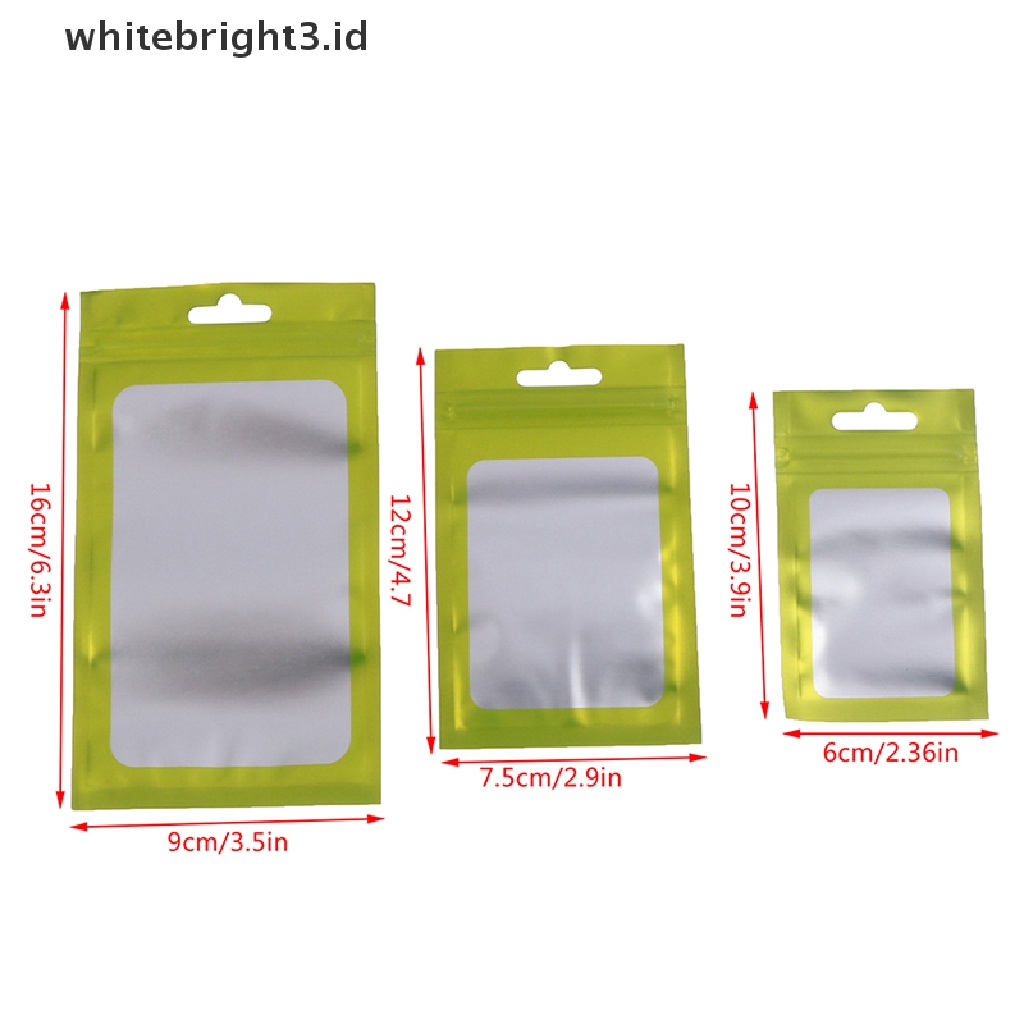 (whitebright3.id) 20pcs / Set Kantong Makanan Bahan Aluminum Foil Dengan Zip Lock