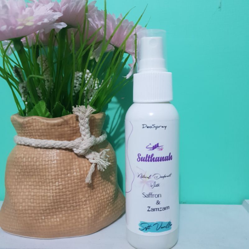 Sulthanah Deodorant Spray with Saffron &amp; Zamzam water.