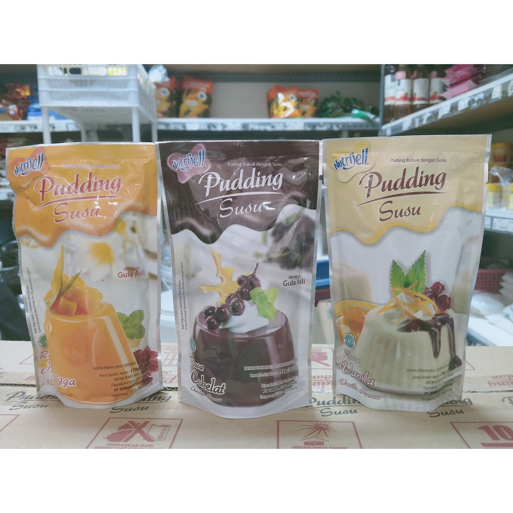 

Nutrijell Puding Susu Pudding Coklat Mangga Vanila