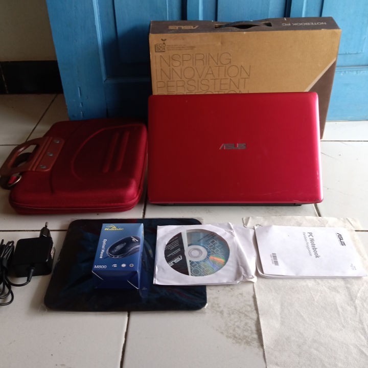 Asus X200CA RAM 4GB HDD 500GB Fullset Lengkap Warna Merah Hitam Netbook Notebook Second Bekas Murah