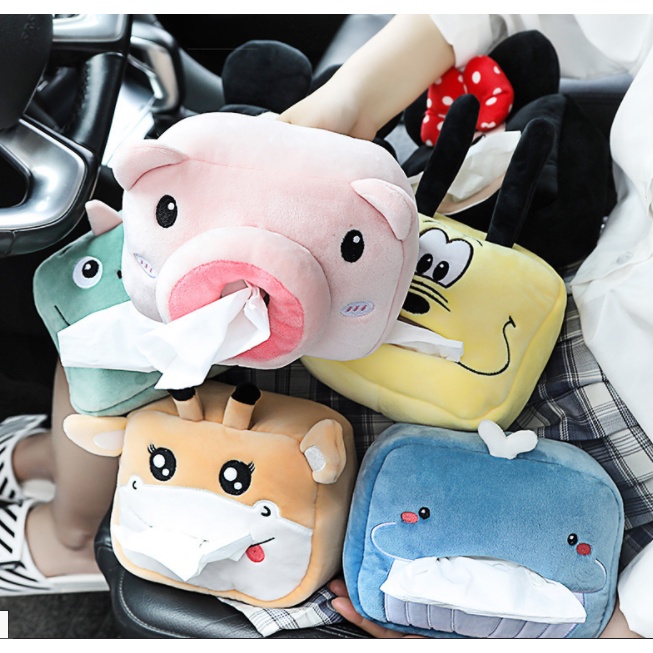 HL0235 Kotak Tisu Karakter Kain Tempat Tissue Mobil Hewan S1006