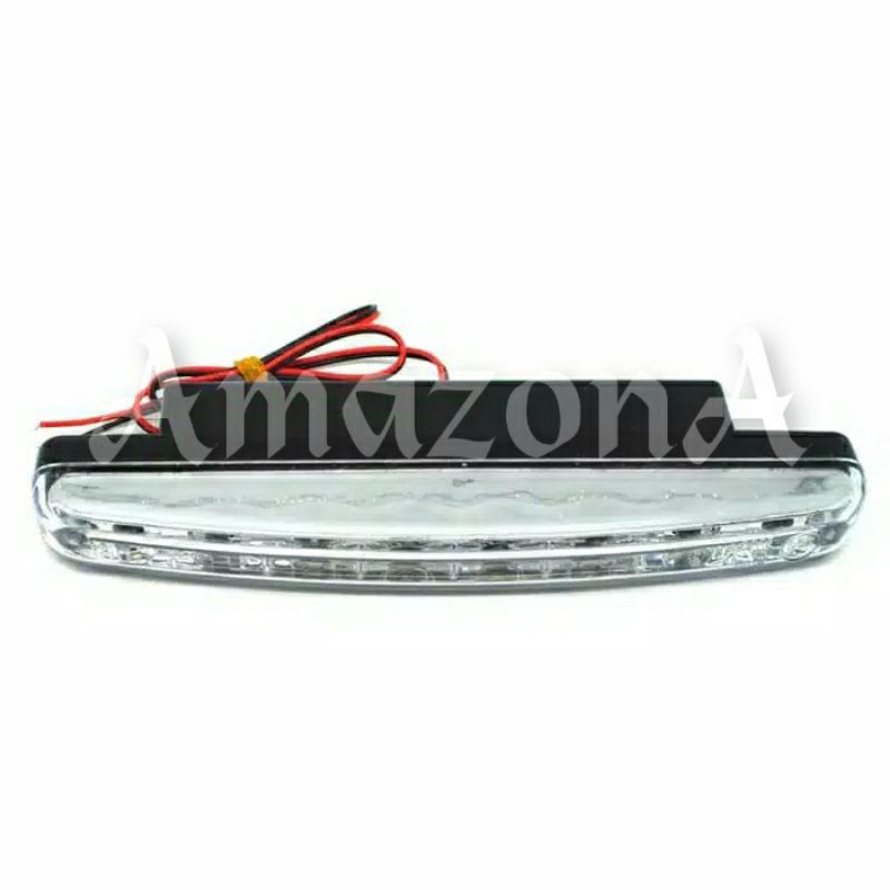 Lampu DRL 8 LED 6000K 12V Light Mobil 2pc Daytime LED