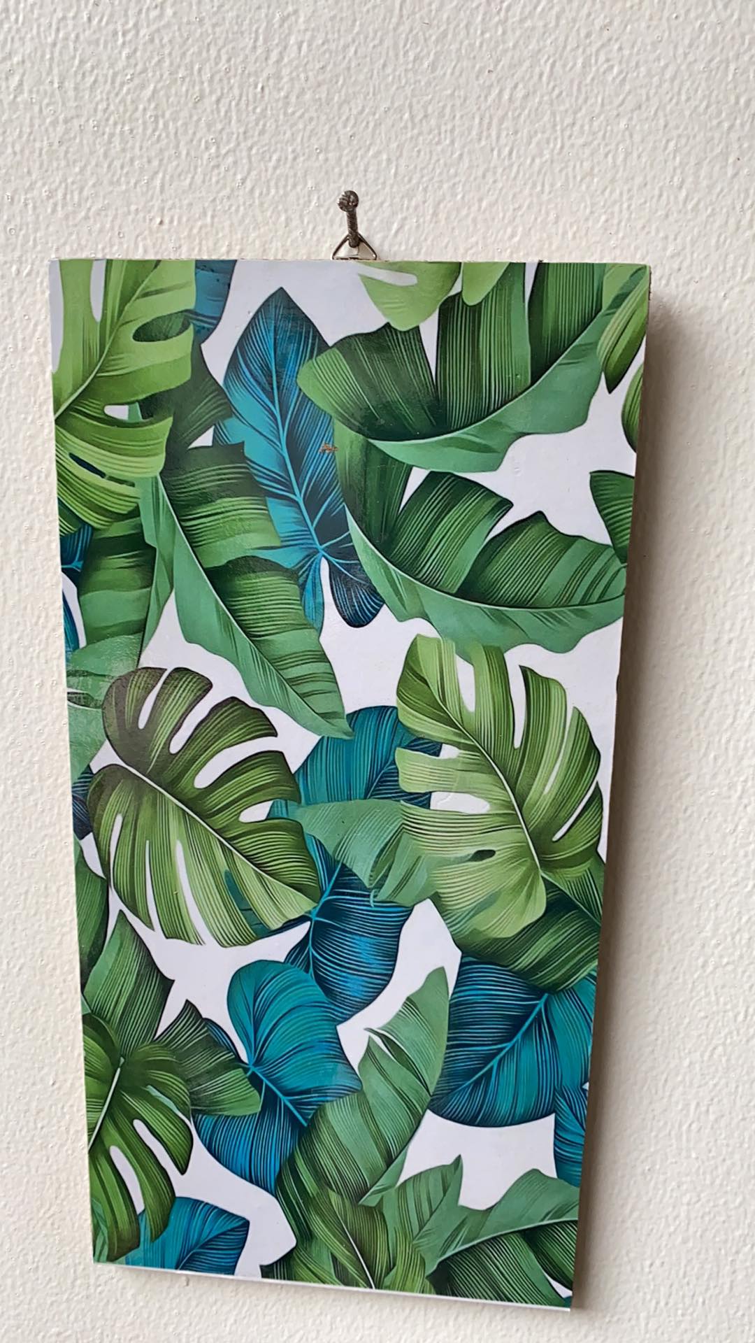 Hiasan Dinding Poster Kayu Dekorasi Rumah Tanaman Abstrak Bunga Vintage