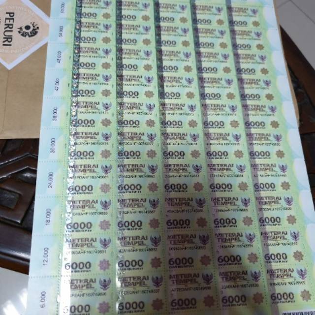 

Materai 6000 & 10000 original