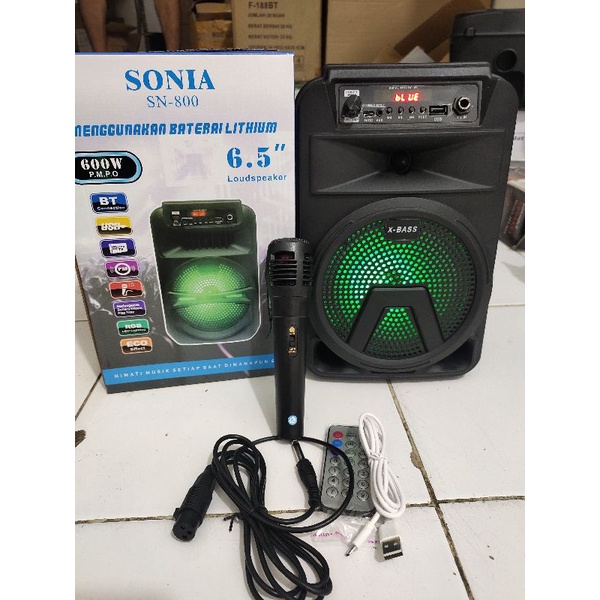 COD SPEAKER BLUETOOTH 6'5 INCHI SONIA SN-800 PLUS MIC KARAOKE//SPEAKER SALON AKTIF X-BASS//SPEAKER KARAOKE//SPEAKER WIRELESS