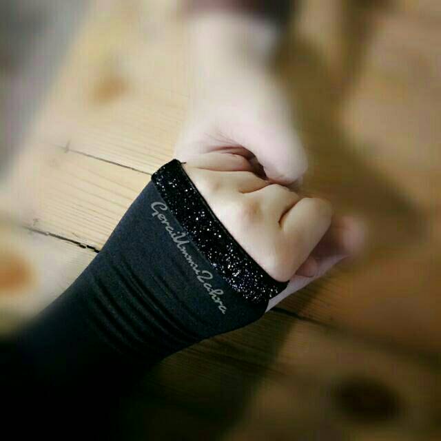 Handsock Jempol Gliter Hitam Manset Tangan Wanita Shopee Indonesia