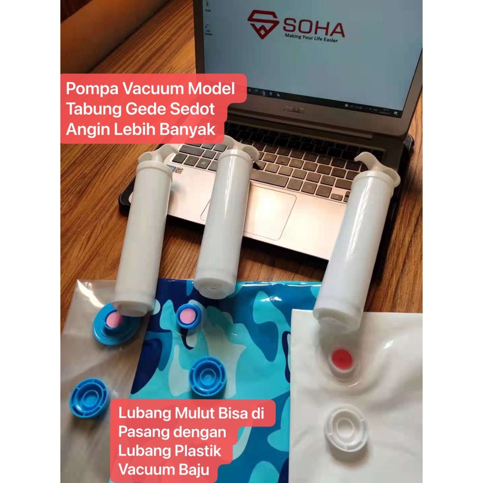 MVS-12 Alat Pompa Tangan Manual Vacuum Bag Pump Kantong Vakum Baju