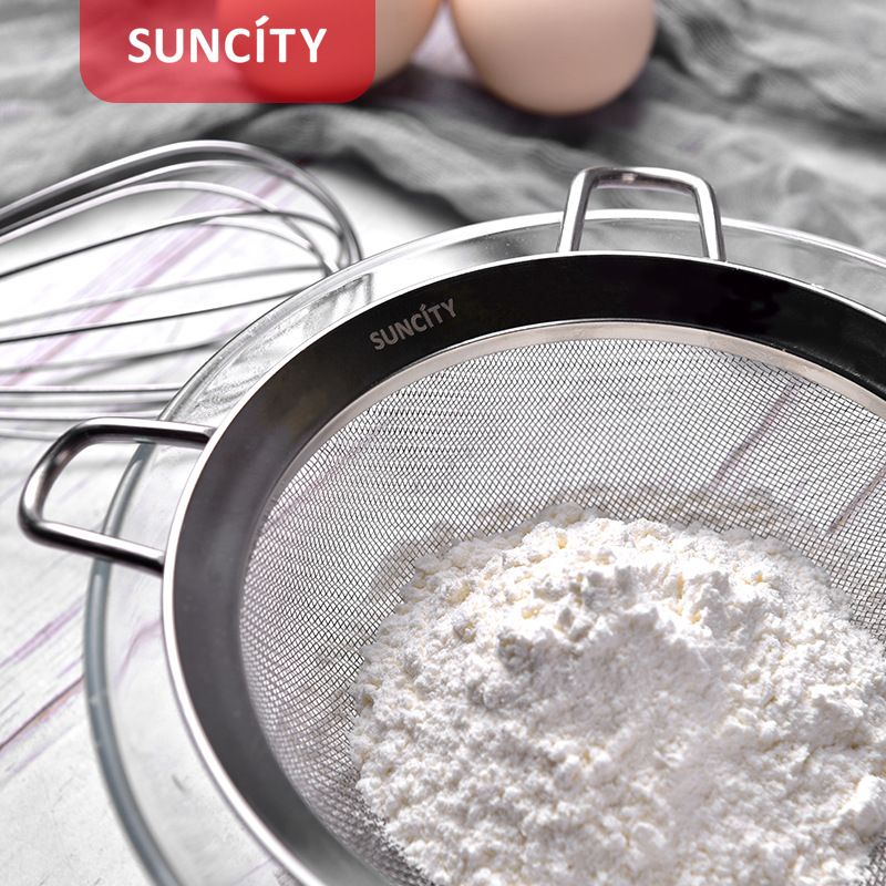 suncity stainless flour sieve strainer with handle / saringan tepung