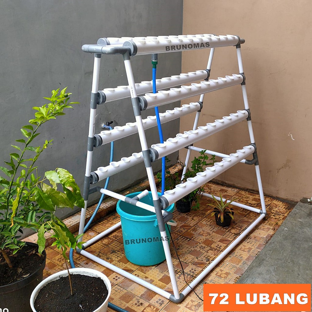 Paket Instalasi DFT - Pipa Hidroponik Model PIRAMIDA 72 Lubang