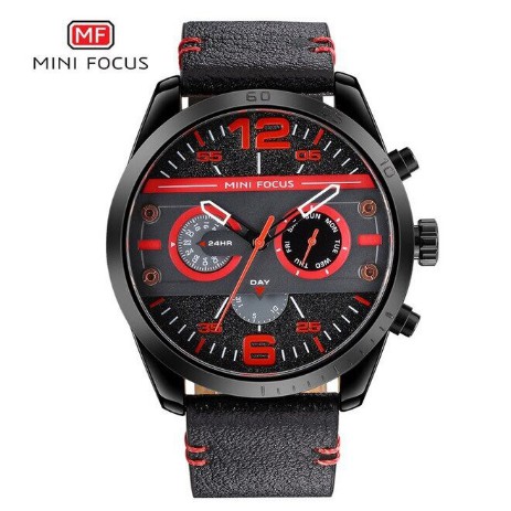 COD Jam Tangan Pria Sport Mini Focus 0068 Chronograph Aktif Leather Strap Mini Focus Original