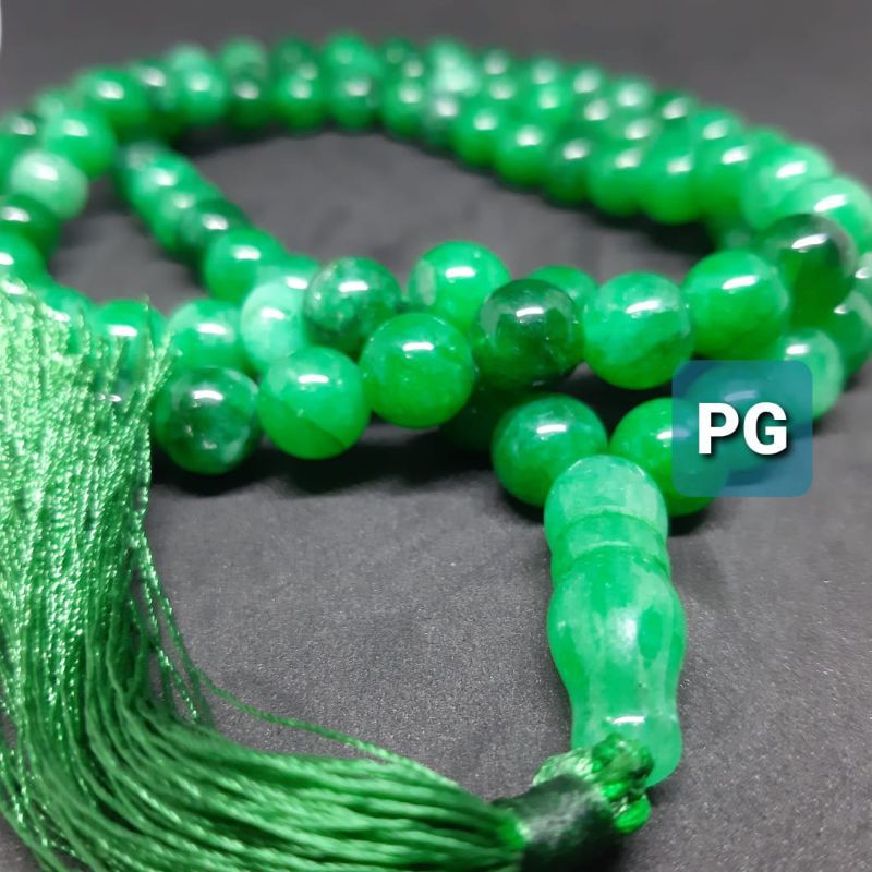 Tasbih Batu Giok Hijau 10mm 99butir