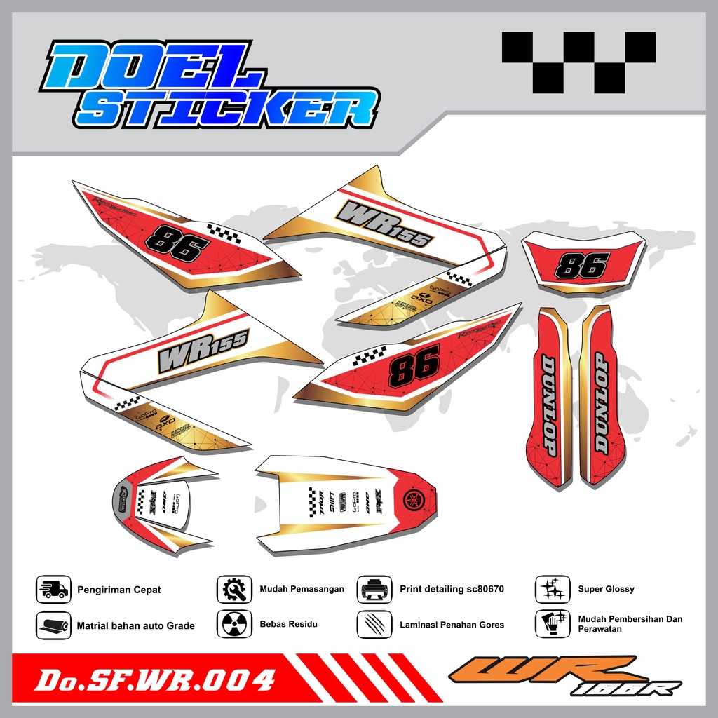 STICKER STRIPING WR 155 - STICKER STRIPING LIST VARIASI HOLOGRAM , CROME WR 155 DOEL 004