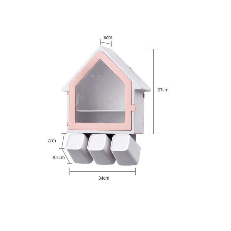 Holder sikat gigi model HOME, ditempel pada dinding