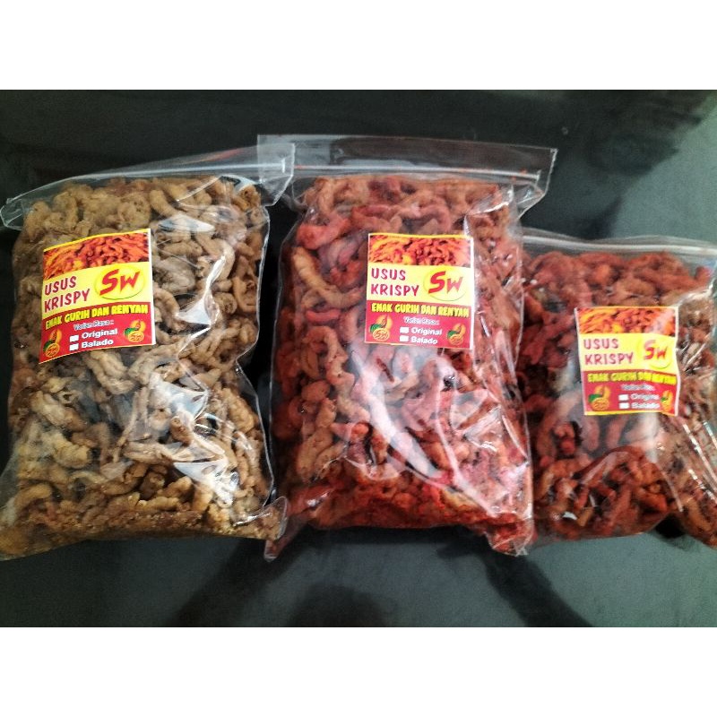 

KRIPIK USUS AYAM KRISPY ORIGINAL/BALADO 500 g/1/2KG.