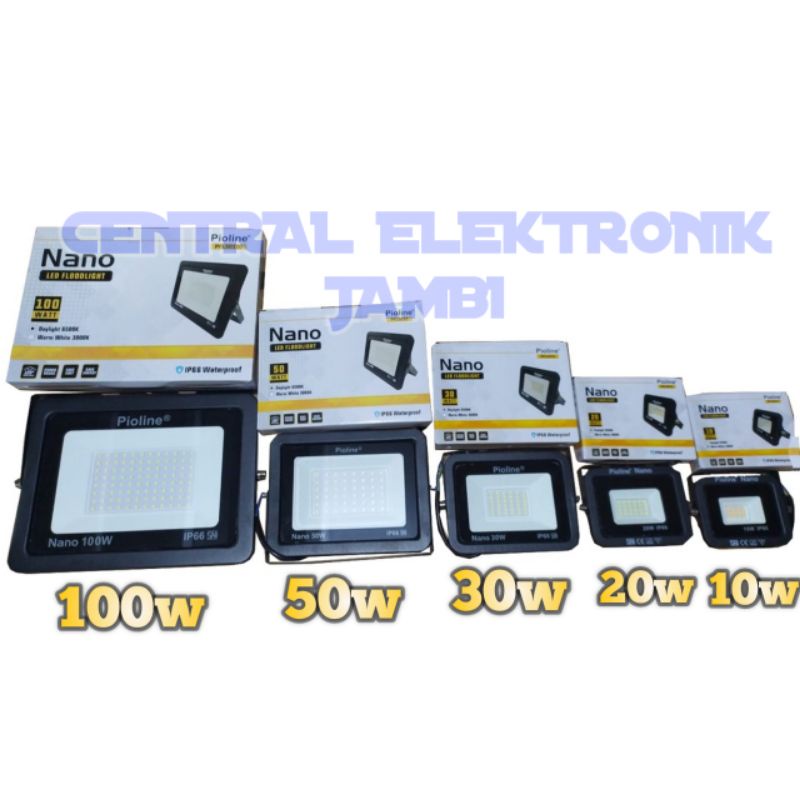 LED FLOODLIGHT / LED SOROT PIOLINE NANO, ECOKING NINJA 10W, 20W, 30W, 50W, 100W (CAHAYA PUTIH)
