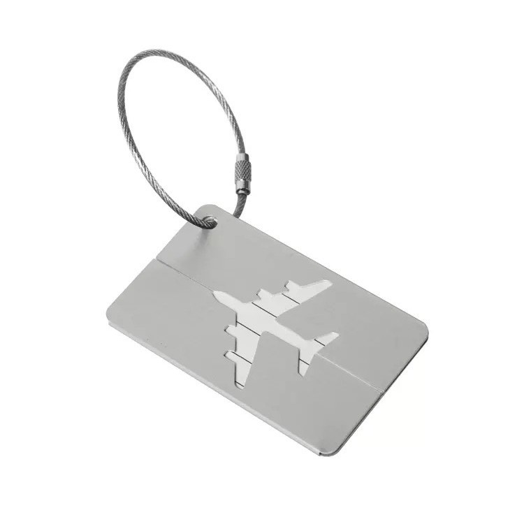 Alumunium Travel Luggage Tag Label Koper Motif Aircraft Shape Lucu Unik NJ42