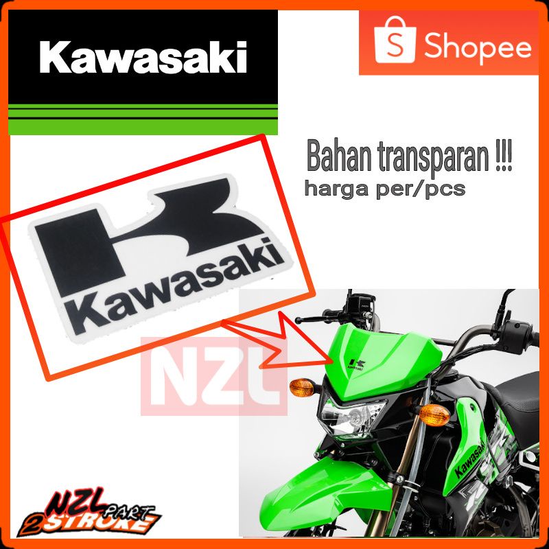 sticker stiker emblem logo tulisan visor body batok lampu headlamp depan  kawasaki KSR 110 pro bisa 