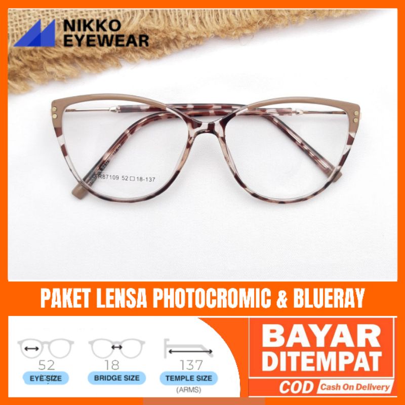 Paket Kacamata 87109 Lensa Antiradiasi Photocromic Blueray