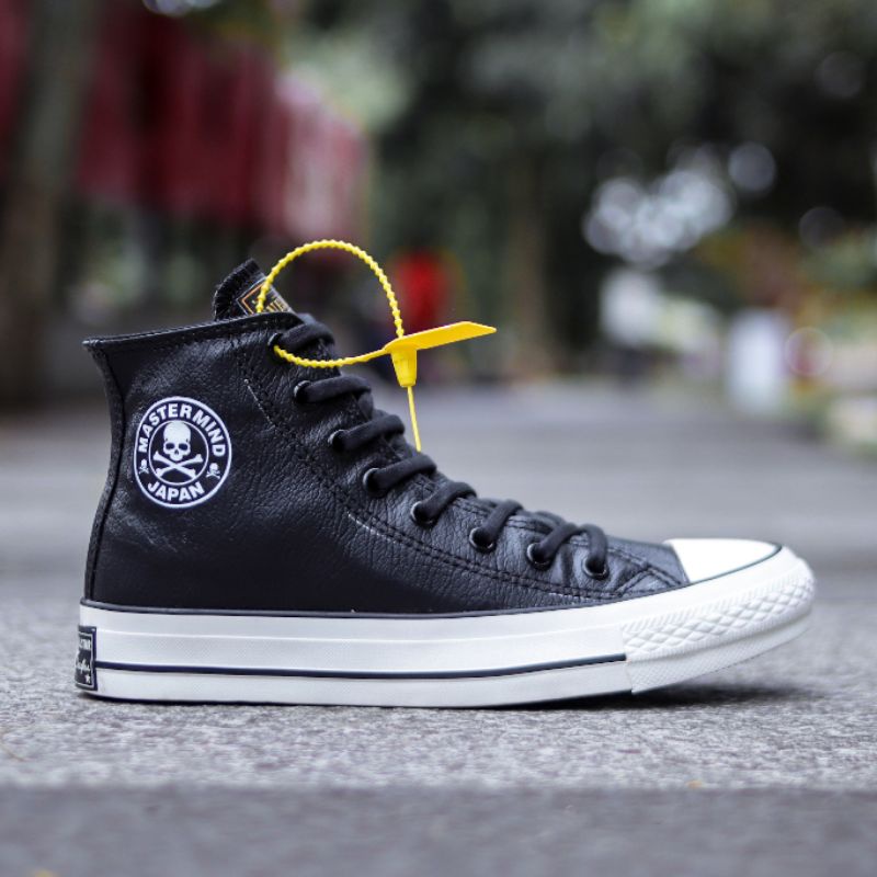 Sepatu Converse High Leather x Mastermind Black White BNIB