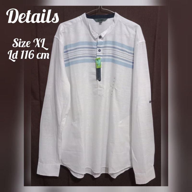 NEW  DETAILS Original Kemeja Koko Dewasa - Putih
