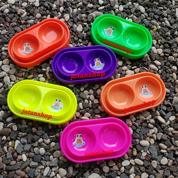 Tempat wadah Makan Minum Hewan Kucing Anjing Pet Bowl Anti Semut Double peewee pee wee