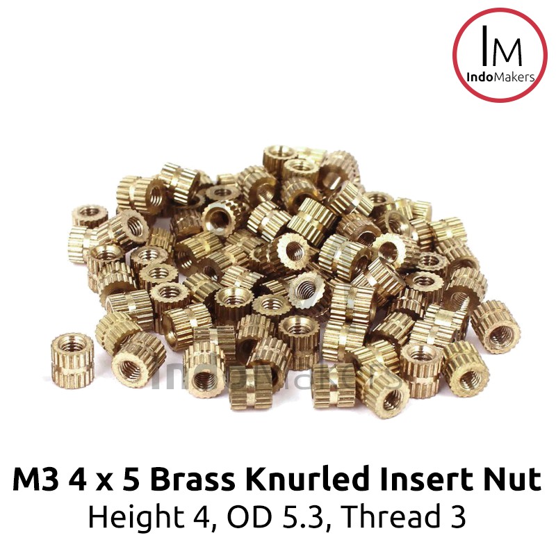 M3 4x5 Brass Knurled Insert Nut Thread 3mm