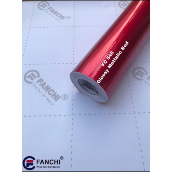 Sticker Fanchi FC548 Glossy Metallic Red Merah Candy Metalik Glossy Premium Wrap