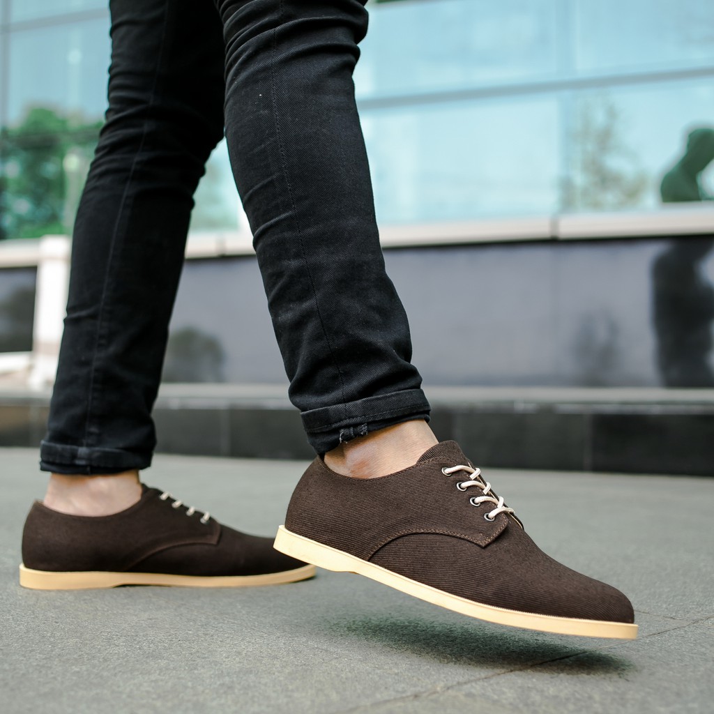 ELVRA Footwear - Sepatu Pria Sepatu Sneakers Sepatu Kasual Casual Sepatu Kanvas Canvas - Ernest Brown Cream