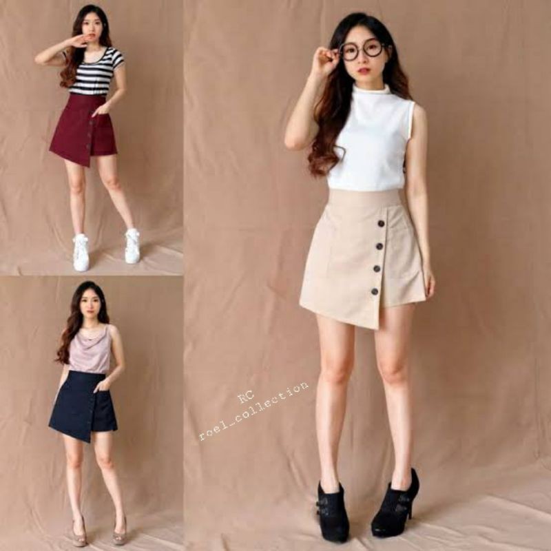 NEW KOREAN  MINI SKIRT POLOS rok celana  pendek  model korean  